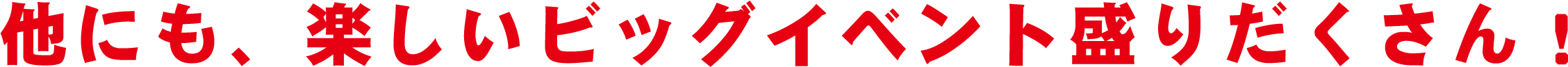 他にも、楽しいビッグイベント盛りだくさん！